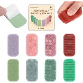 Sensory Stickers for Kids &amp; Adults &ndash; 8-Pack Silicone Calm Strips with Layered Bristle Textures for Anxiety Relief, Autism &amp; ADHD &ndash; Quiet Desk Fidget Toys for Classroom &amp; Office &ndash; Stocking Stuffers