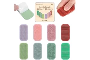 VANELIORIS Sensory Stickers for Kids & Adults – 8-Pack Silicone Calm Strips with Layered Bristle Textures for Anxiety Relief, Autism & ADHD – Quiet Desk Fidget Toys for Classroom & Office – Stocking Stuffers