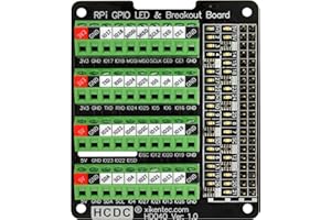 HCDC RPi GPIO Status LED & Terminal Block Breakout Board HAT for Raspberry Pi A+ 3A+ B+ 2B 3B 3B+ 4B