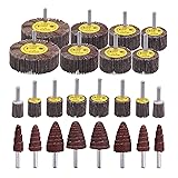 Mixiflor 24 Pcs Abrasive Flap Wheel Sander Set, 80