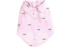 The Worthy Dog Alligator Fabulously Stylish Shirt for Dog, Casual Dog Outfit, Dogs - Pink/White Color-Small