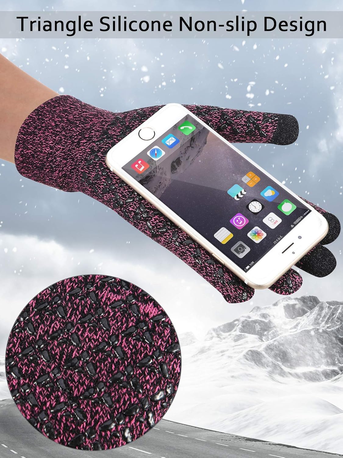 4 Pairs Winter Knit Touchscreen Gloves Warm Texting Gloves Elastic Anti-slip Gloves for Adults at  Women’s Clothing store