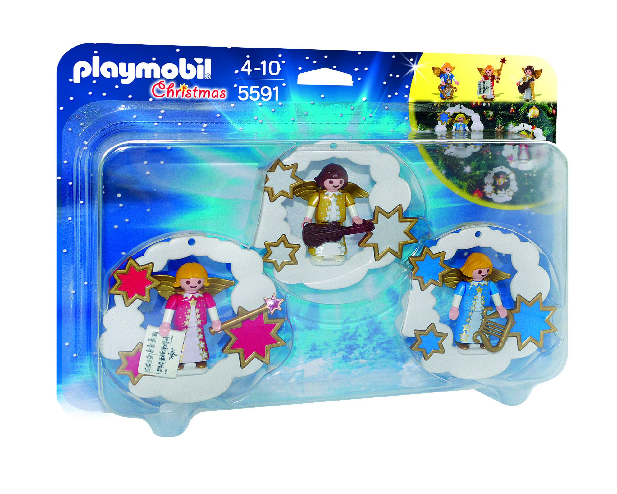 Playmobil 5591 Christmas Angel Ornaments, Fun Imaginative Role-Play, PlaySets Suitable for Children Ages 4+