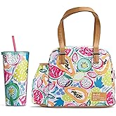 Fit & Fresh Lunch Bag For Women, Insulated Womens Lunch Bag For Work, Leakproof & Stain-Resistant Large Lunch Box For Women With Bottle Pocket, Long Straps, Zipper Closure Laketown Bag Fruit Tumbler