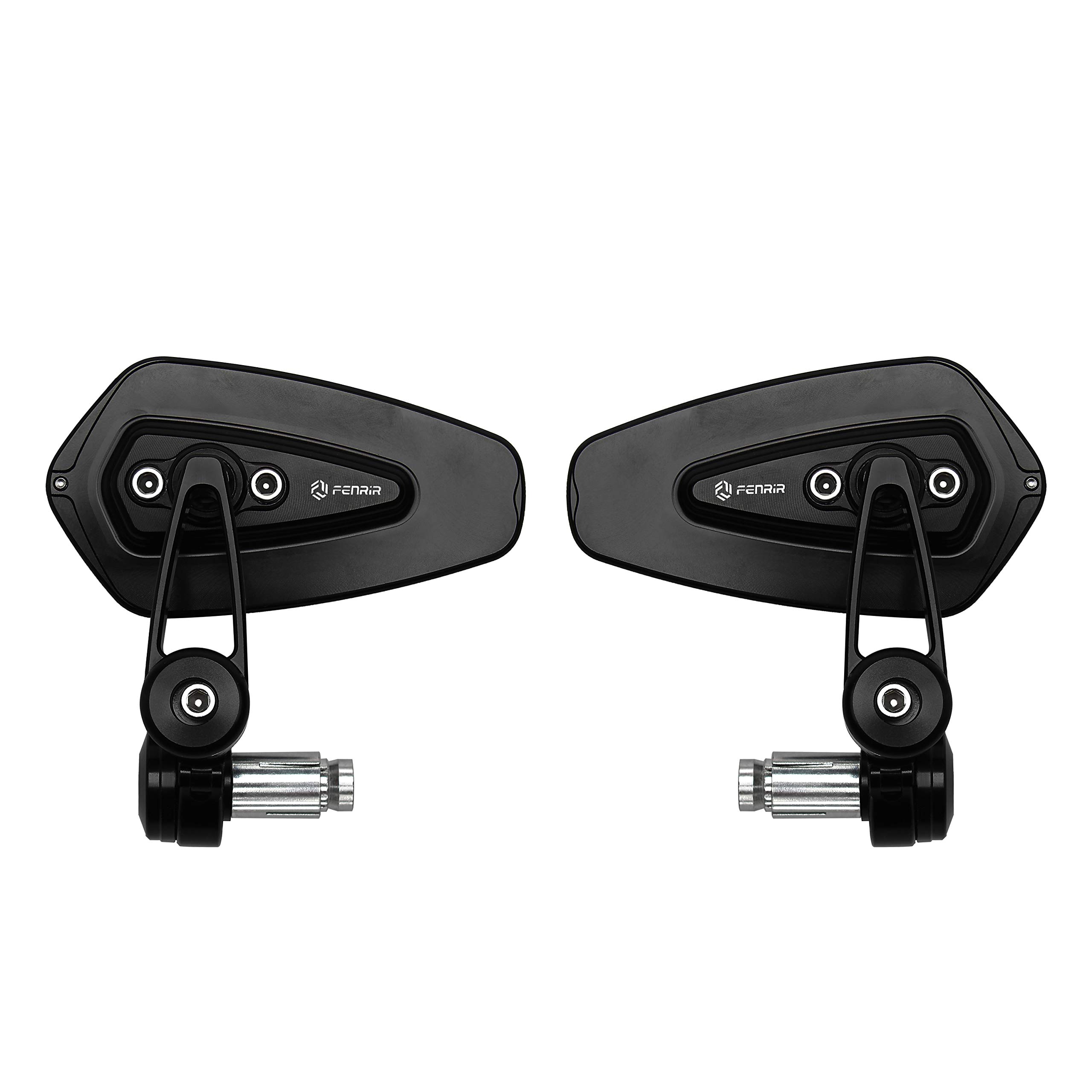 Photo 1 of FENRIR CNC Aluminum Alloy Cafe Racer Black Motorcycle Bar End Mirrors Side Folding 22MM 7/8" inch Handlebar Mirror Universal Rear View For M6/M8 Standard Super Sport Naked Street Bike Scooter Minimoto