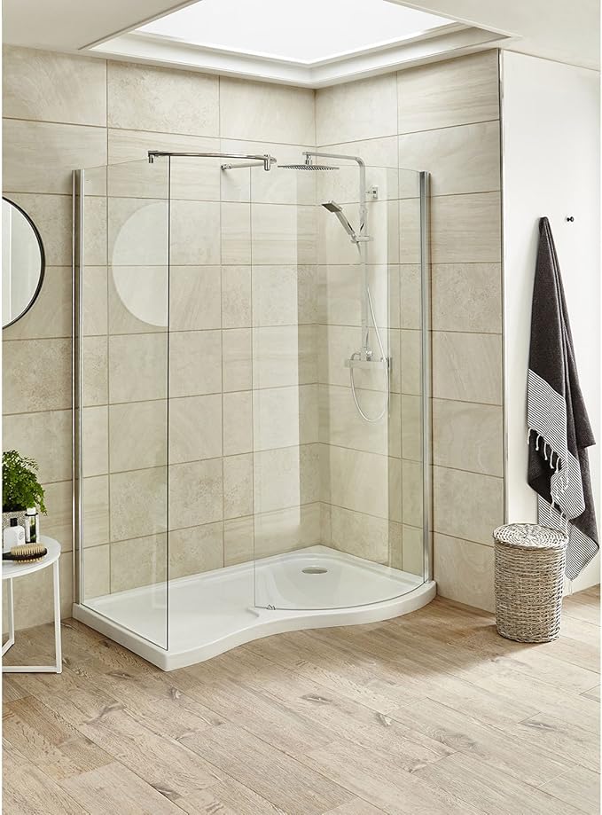Nuie BSF1400SLR Curved Walkin Tray Right Hand Shower, Silver Amazon.co.uk DIY & Tools