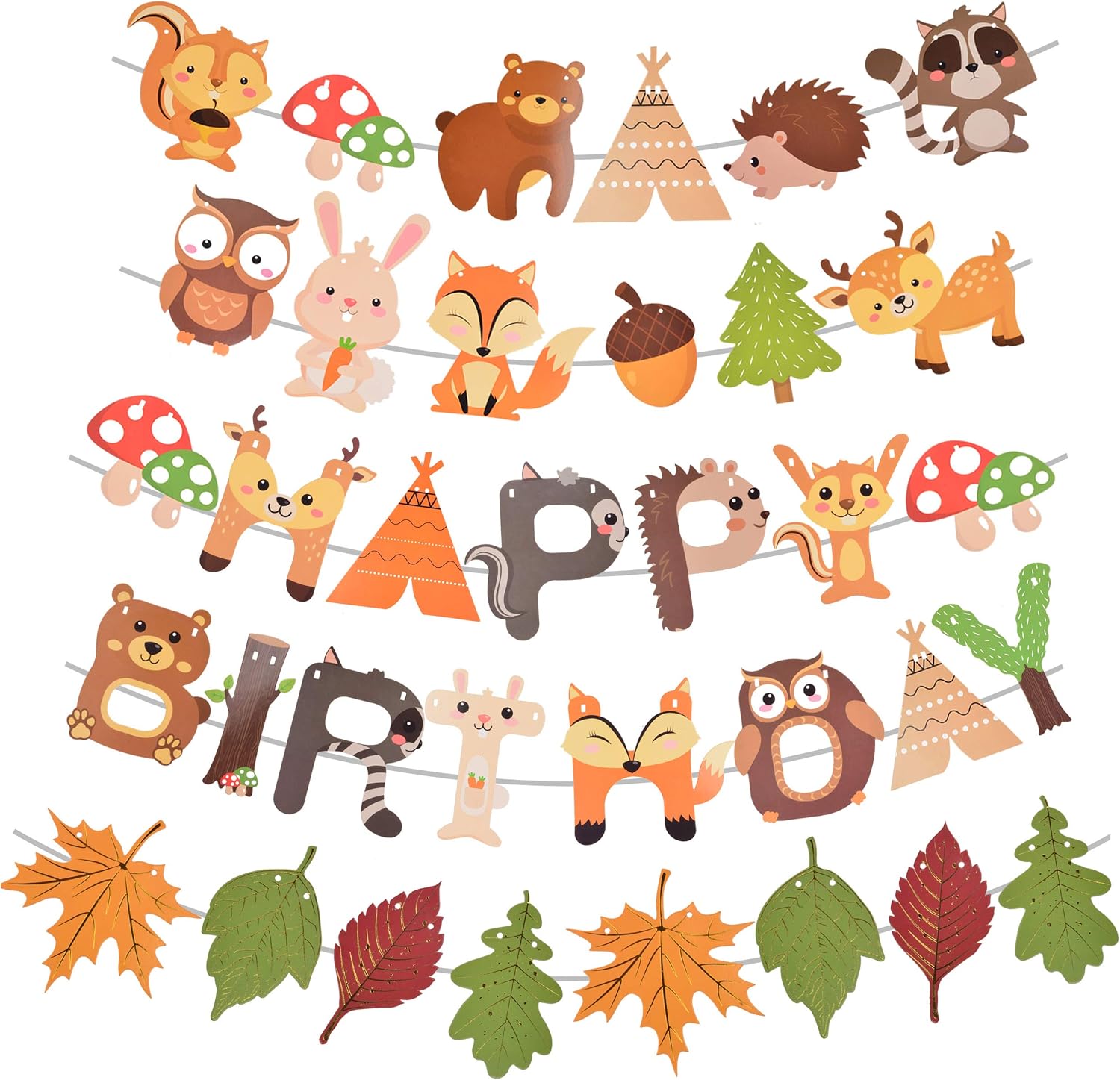 Woodland Animals Birthday Banner Woodland Animals Party Favor