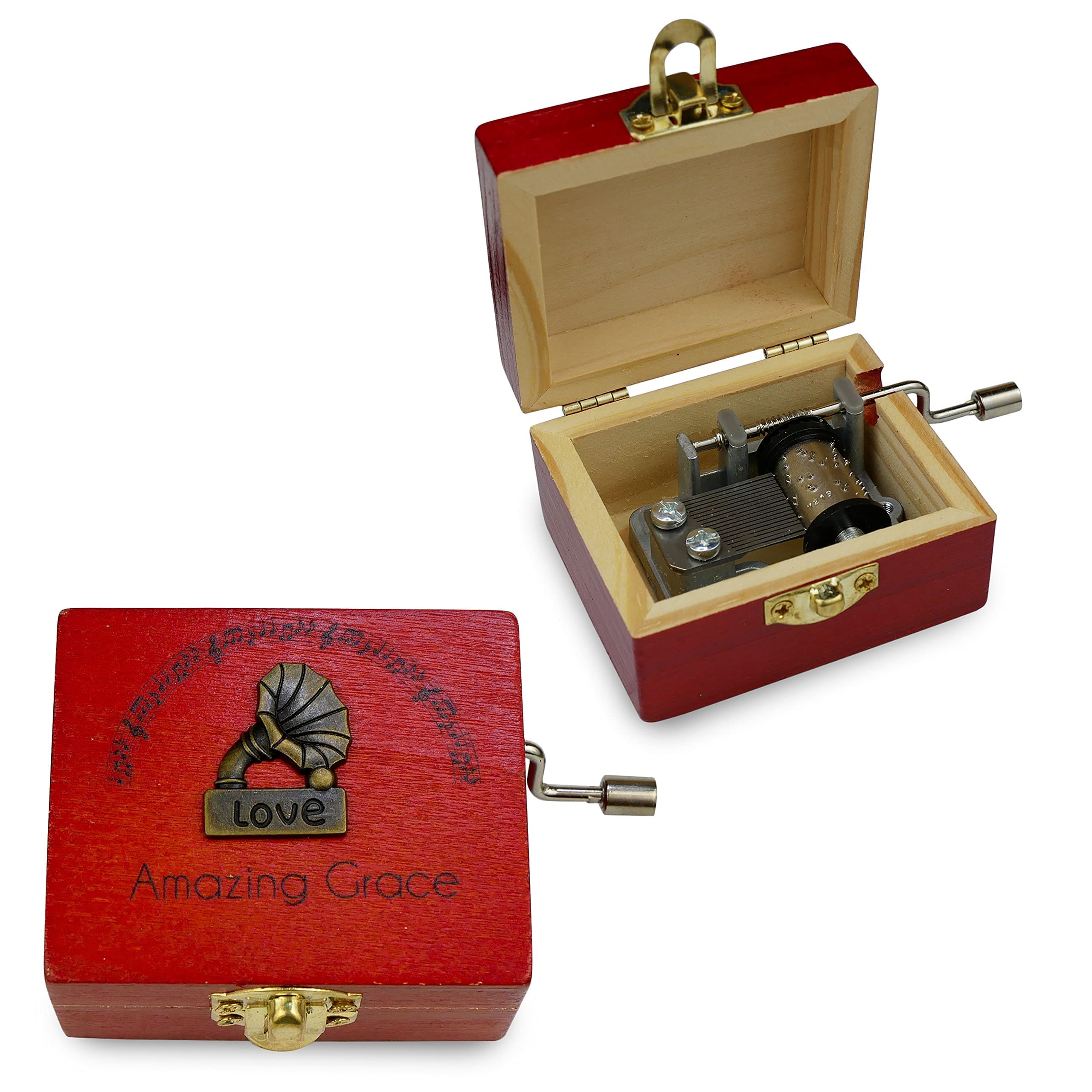 epiphaneia Easter Amazing Grace Wooden Music Box - Religious Gift for Christian Women & Men - Small Present for Mom, Daughter, Christmas, Baptism, Mother's Day, Birthday, Housewarming, Wedding