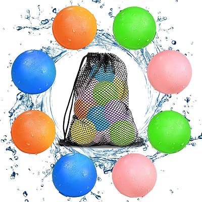 Smasiagon 8 PC Reusable Magnetic Water Balloons Latex Free Silicone