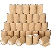 Treela 48 Pack Self Adhesive Wrap Bandage Bulk, 3 Inch x 5 Yard Self Adherent Cohesive Bandage Elastic Athletic Tape Breathable Wound Tape for Stretch Athletic Sports Wrist Ankle(Nude)