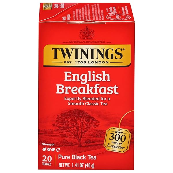 TWININGS ENGLISH BREAKFAST BLACK TEA INDIVIDUALLY WRAPPED BAGS,...