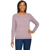 Alfred Dunner Women's Cozy Cashmelon Sweater Size S Mauve Multi