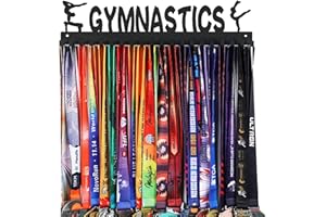 Goutoports Gymnastics Medal Holder - Medal Hanger Display - with 20 Hooks Hold Up 60 Medals - Equipped with Mounting Accessories Easy to Install Easy to Use