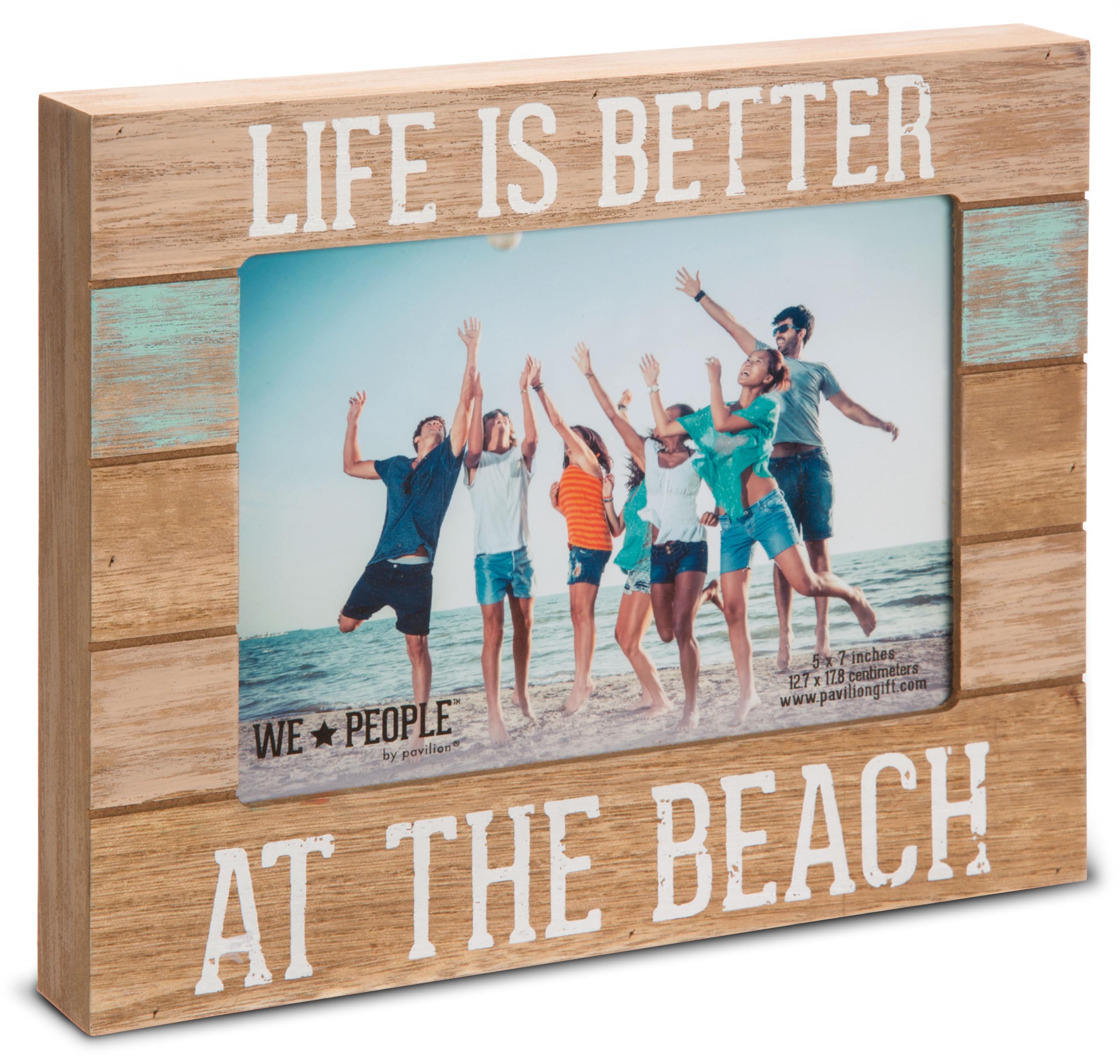 Pavilion Gift Company - 'Life Is Better At The Beach' 67242 Picture Frame 5x7 - Nautical, Coastal Themed Wooden 5x7 Photo Frame - Rustic Home Decor, Ideal Housewarming, Birthday, Holiday Present for