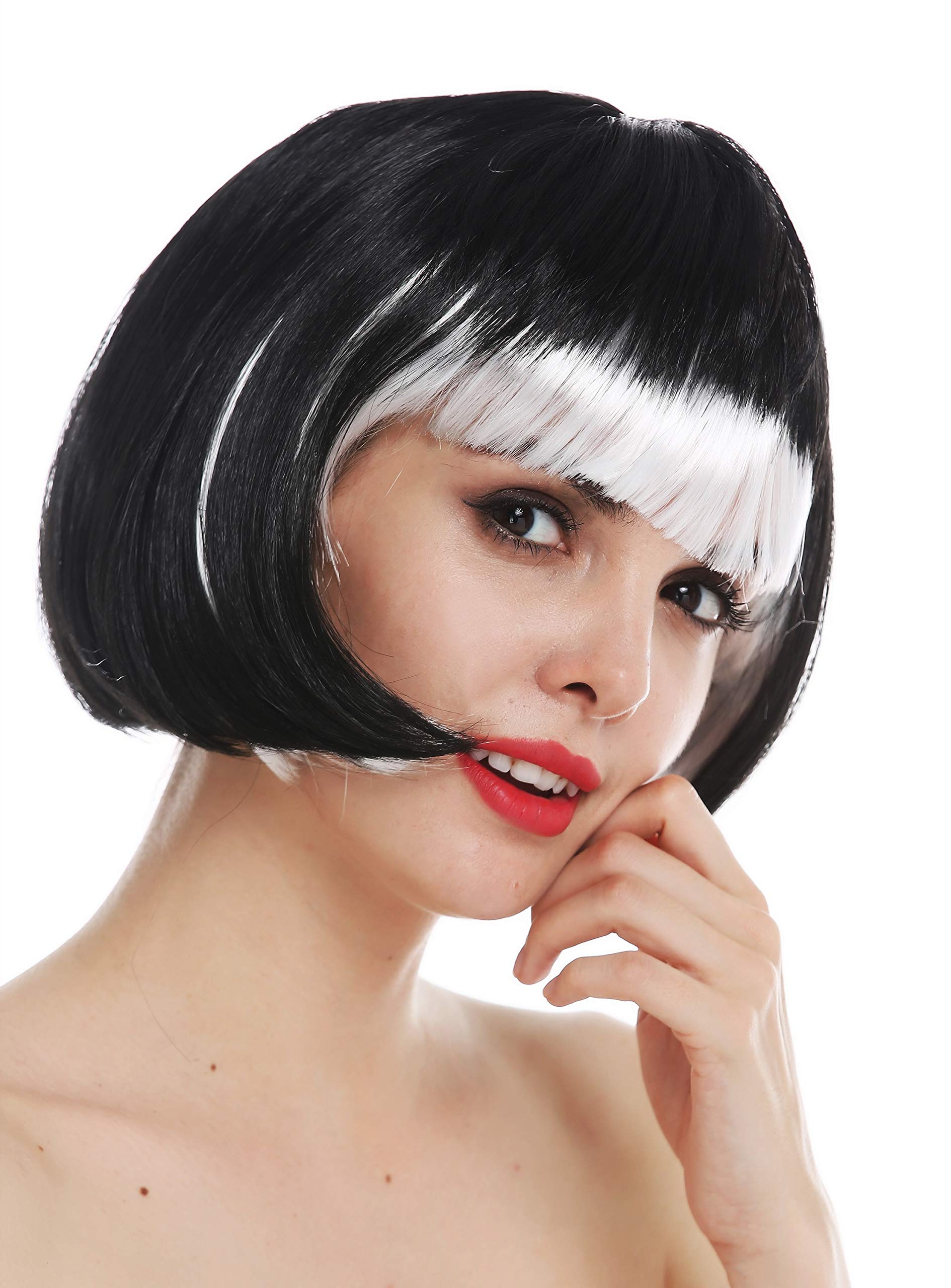 WIG ME UP - 74023-P103-68 wig carnival women bob short black white fringe gothic