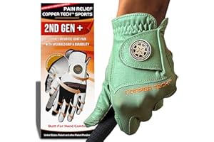 Copper Tech Golf Gloves Men Right Handed Golfer or Left Handed Golfer (2nd Gen) | Copper Compression Joint Support Golf Glove