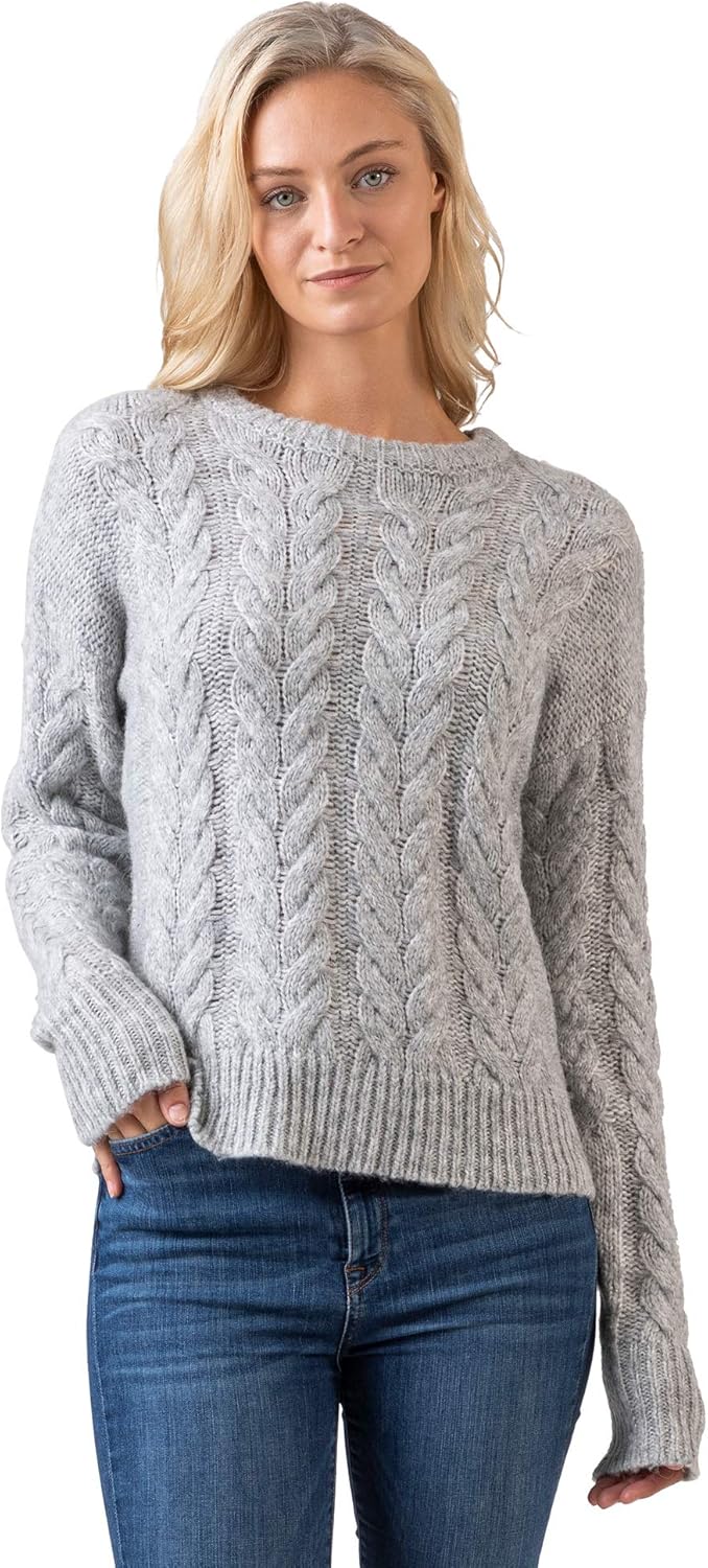 Amazon.com: Women's Long Sleeve Classic Chunky Cable Knit Sweater: Clothing