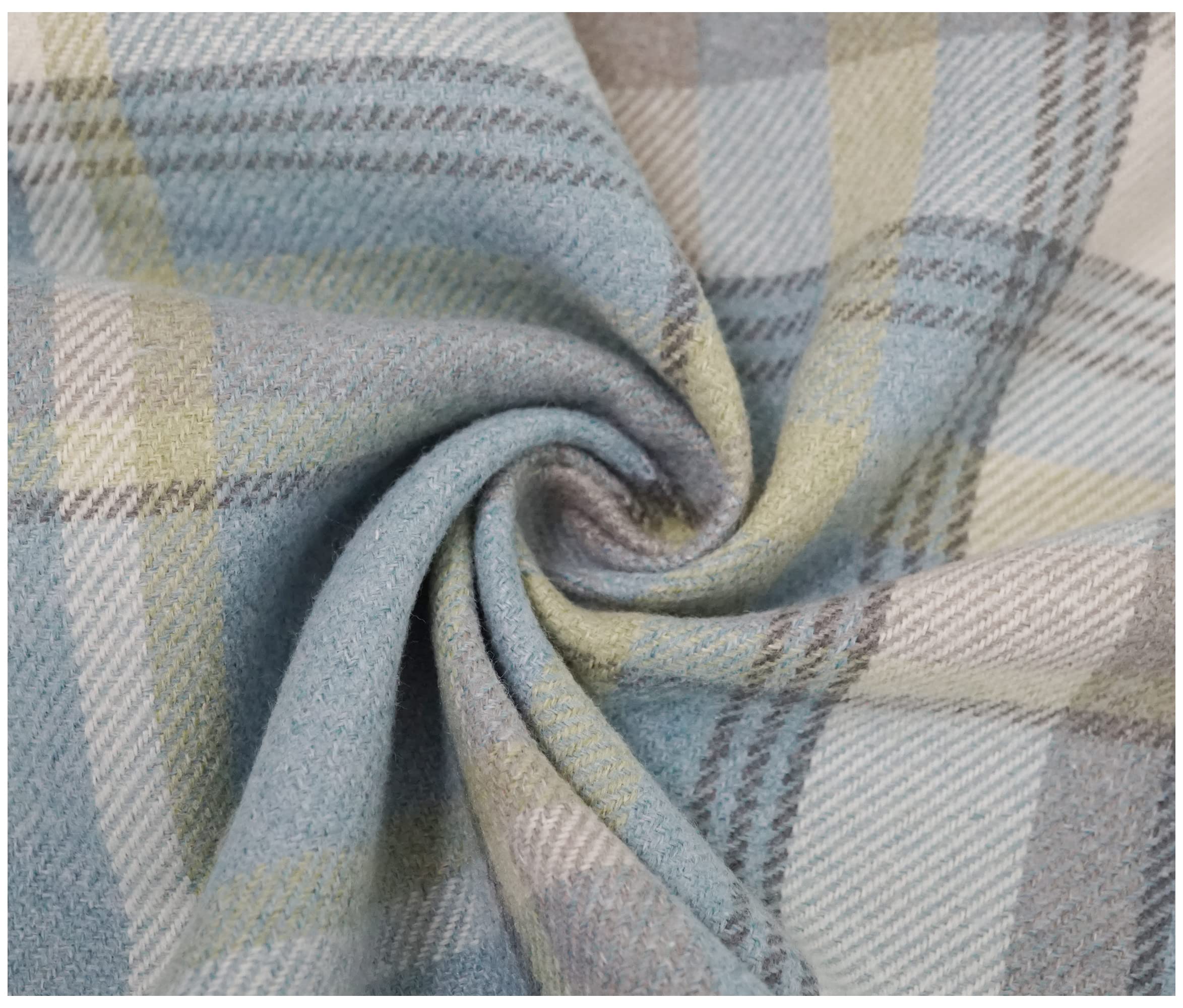 Skye Balmoral Thick Wool Effect Tartan Upholstery Curtain Fabric Sofa Plaid Fabric (300 x 140cm (3 Metre), Parisian Blue)