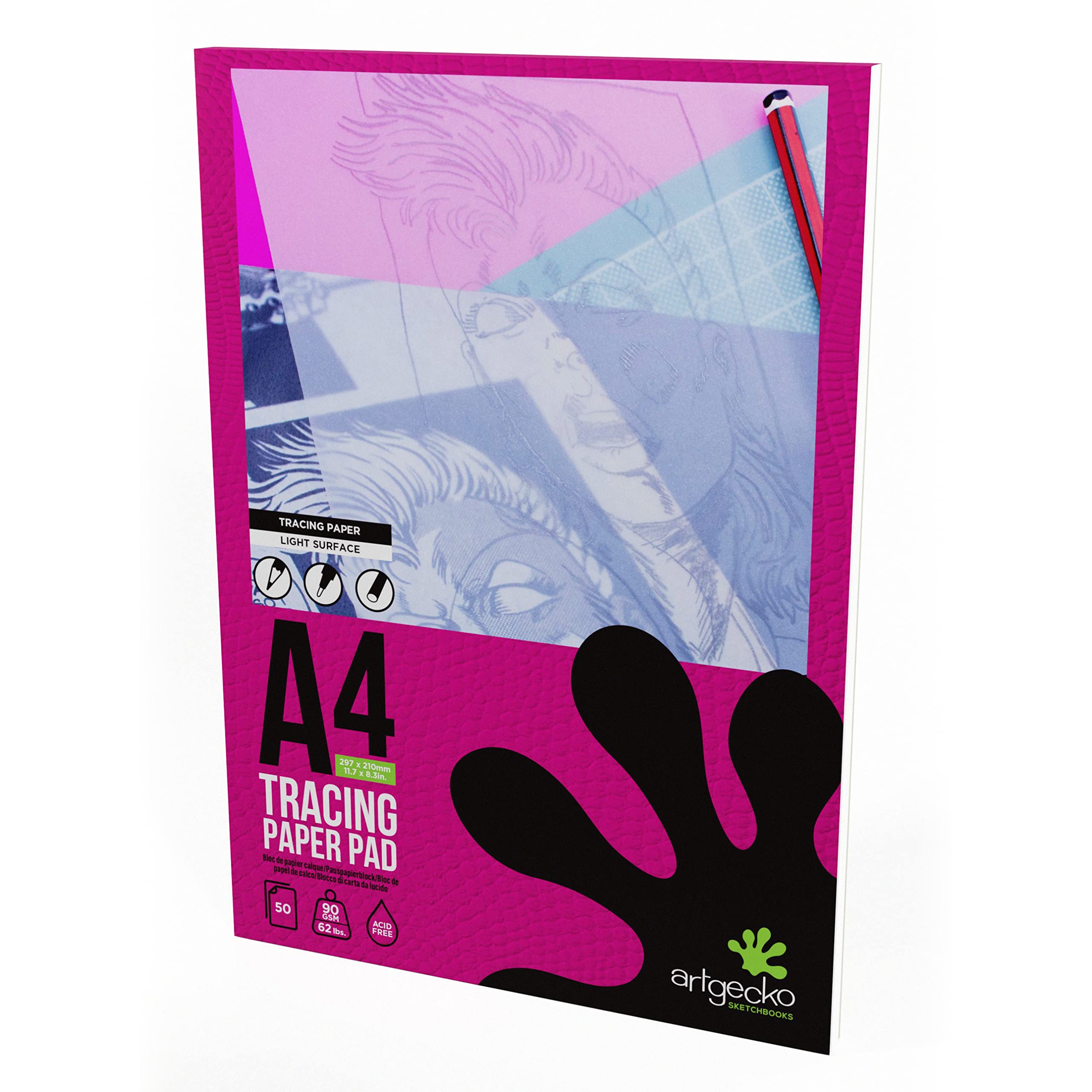 Artgecko Pro Tracing Paper Pad A4 Portrait - 50 Sheets 90gsm