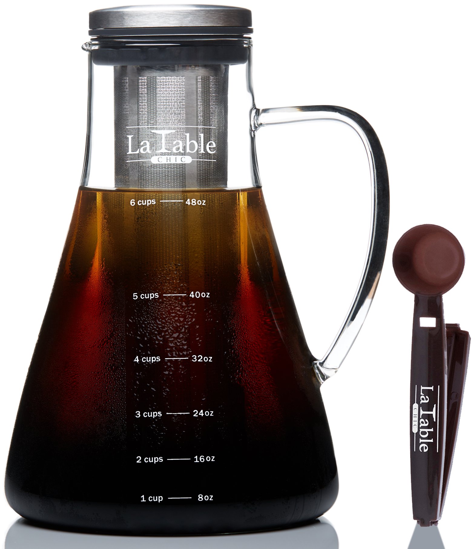 Cold Brew Iced Coffee Maker (1.5 L/50 oz.) Airtight Glass Carafe for
