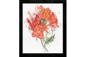 TOBIN Design Works Crafts Peach Floral, 8 x 10 Counted Cross Stitch Kit, Multi-colour