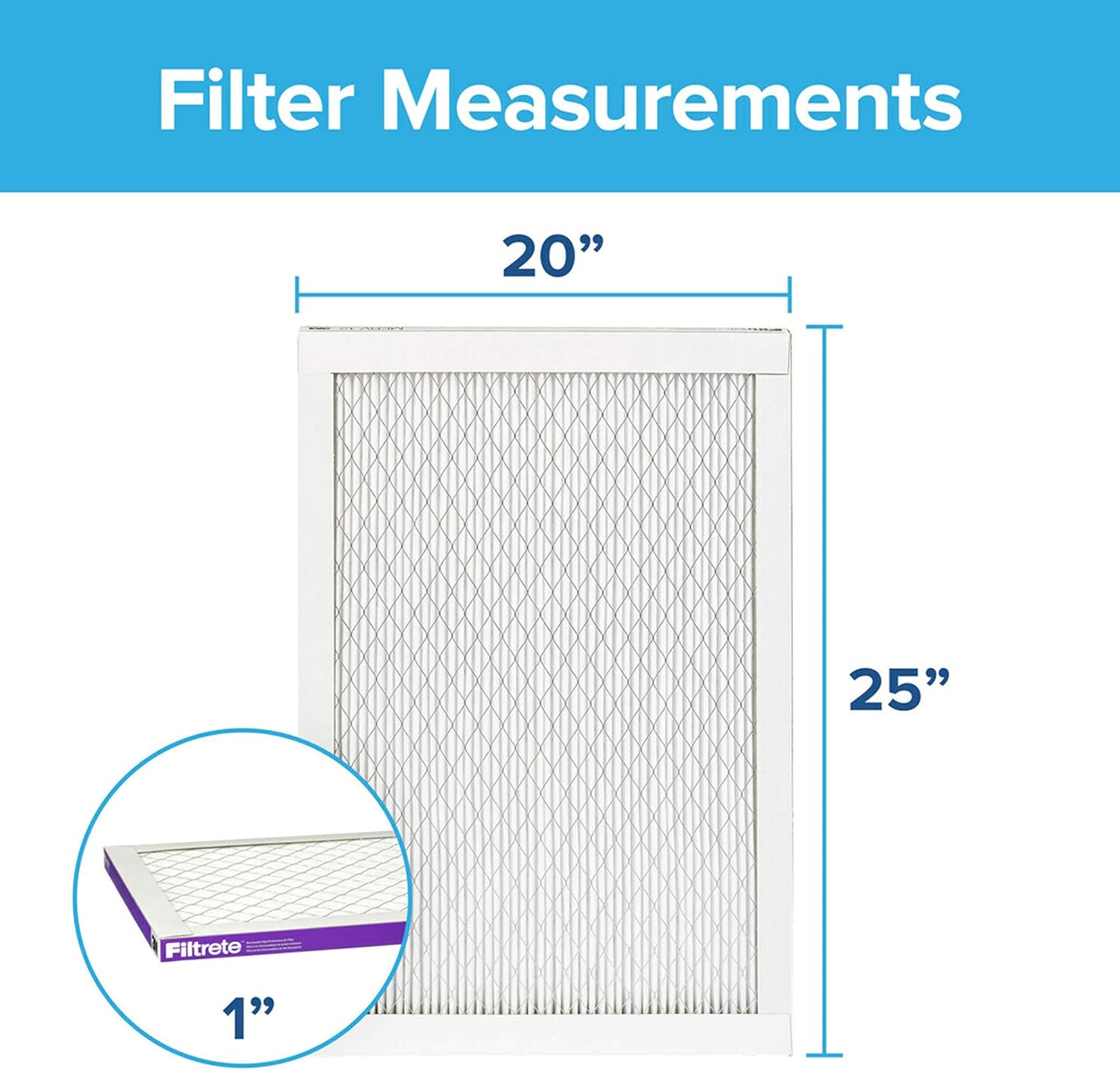 Filtrete 20x25x1, AC Furnace Air Filter, MPR 1500, Healthy Living Ultra Allergen, 2-Pack (exact dimensions 19.719 x 24.688 x 0.78) - - 