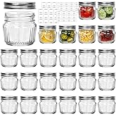 Cehomi Small Glass Mason Jars with Lids - 4 oz Vintage Canning Jars, Pickling Jars for Jelly, Jam, Honey, Pickles, Spice, Essential Preserver for Home Storage and Gifting 24 Pack