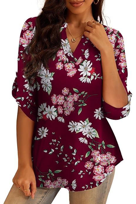 chaus roll tab blouse