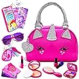 FFTROC Unicorns Pretend Play Toddler Girl Purse with Makeup Toys Set, Little Girls Purse Toys for 3 4 5 6 7 Year Old Girl Gifts, Kids Purse for Christmas, Birthday Gifts for Ages 3-5 4-5 6-8