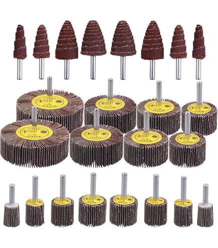 Lot De 10 Disques Abrasifs à Lamelles Grain 60 – Meules Flap 60 Mm Tige 6 Mm Pour Perceuse, Idéal Ponçage Métal Bois Peinture