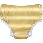 green sprouts Baby Toddler Eco Snap Swim Diaper - Yellow Stripes - 18mo