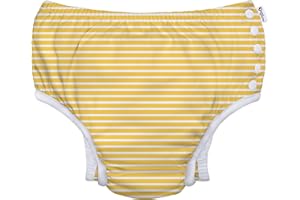 green sprouts Baby Toddler Eco Snap Swim Diaper - Yellow Stripes - 24mo