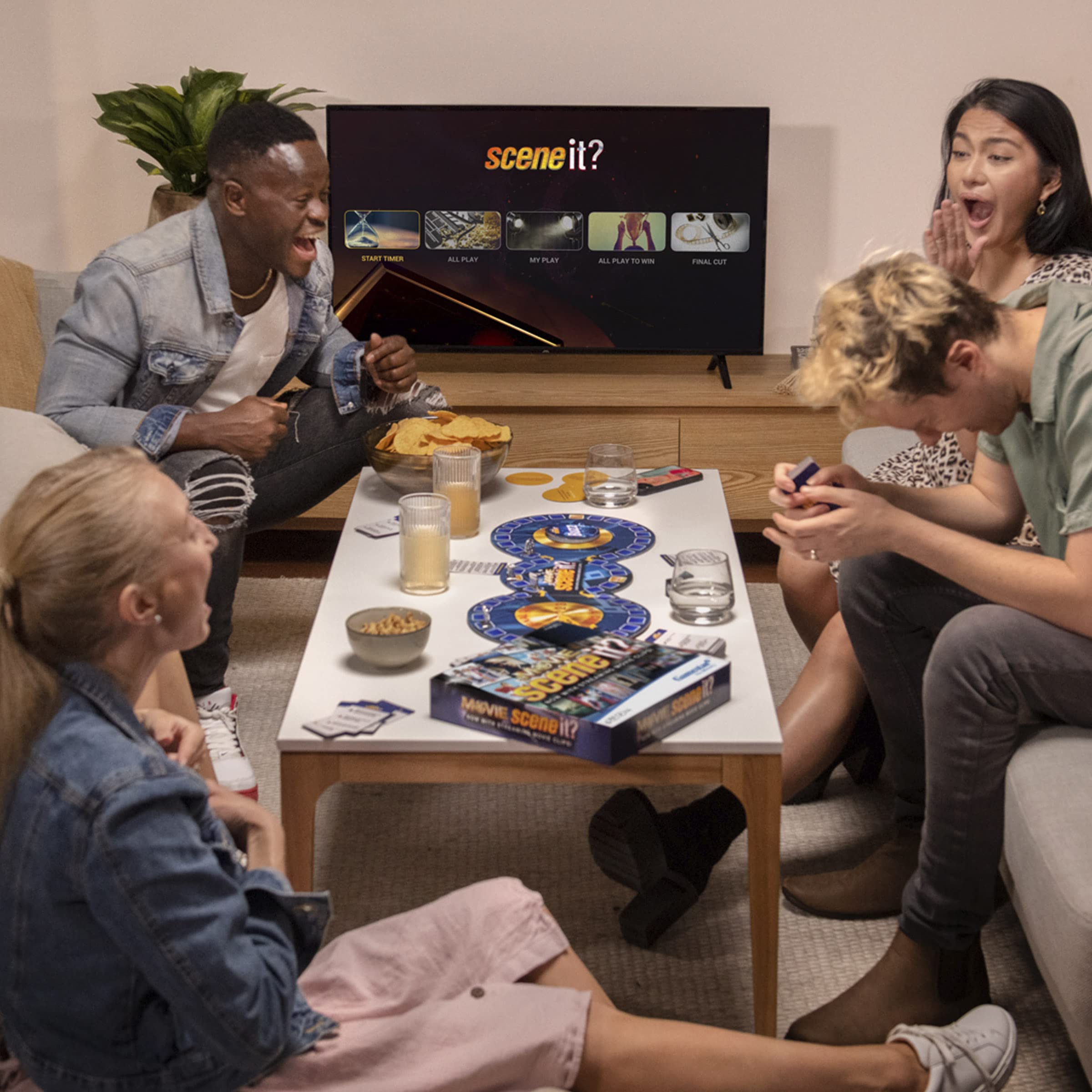 Scene It? Movie Trivia Board Game, The Ultimate Movie Knowledge Test, Puzzle-Solving Family Party Game, Stream Real Clips with Gamestar App