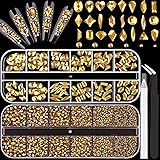 1680Pcs Mineral Gold Glass Nail Rhinestones 180Pcs