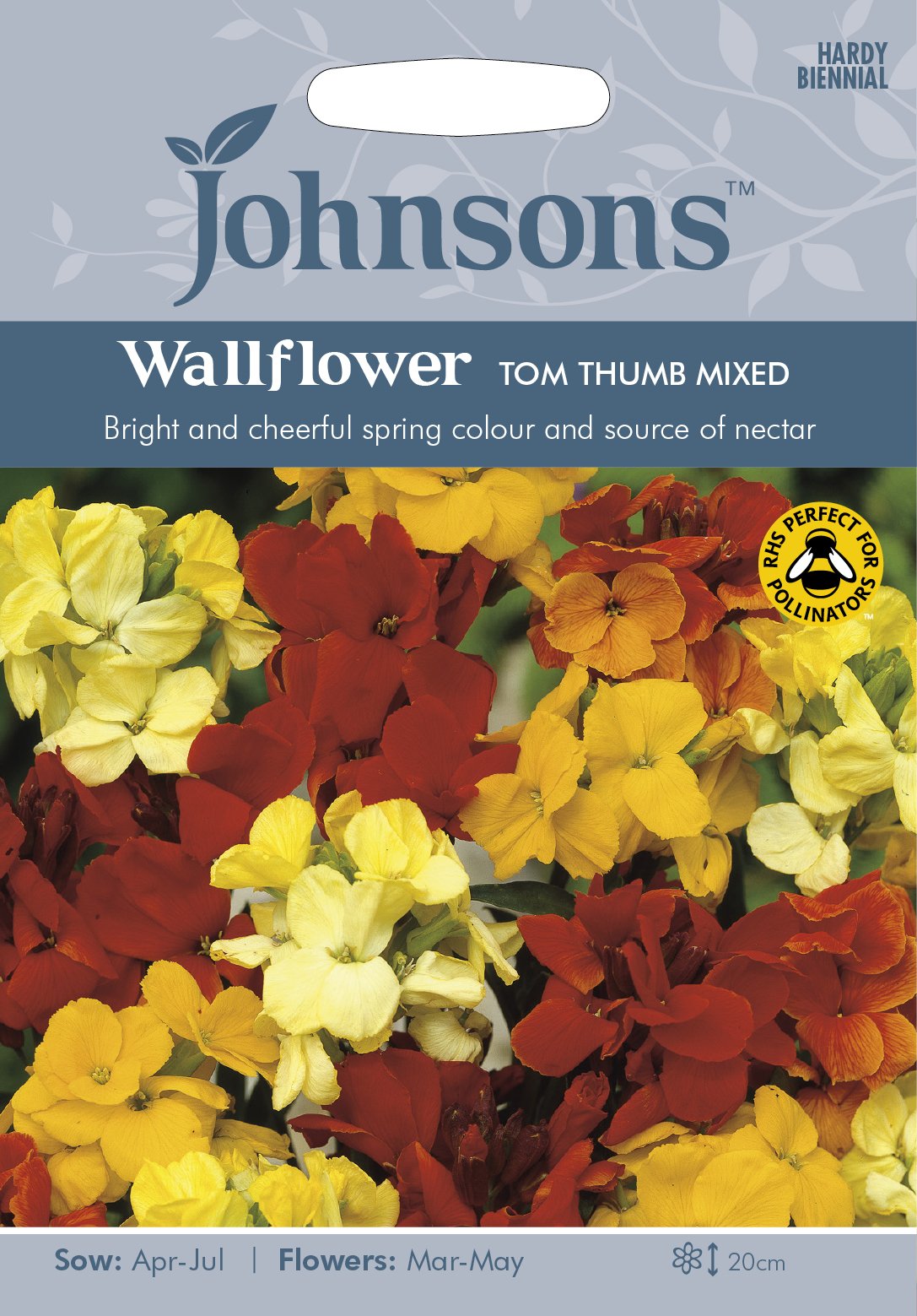 Johnsons 25667 Flower Seeds, WallFlower Tom Thumb Mixed