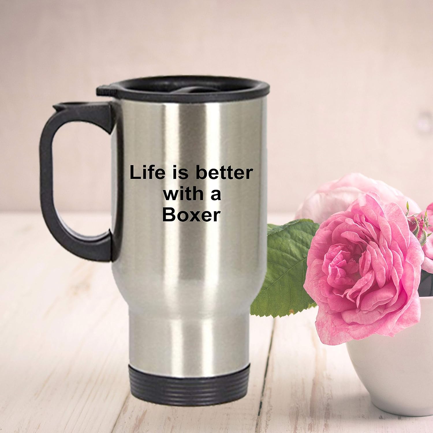 Boxer Dog Travel Mug Life Is Better With A Boxer Amazon Co Uk Kitchen Home