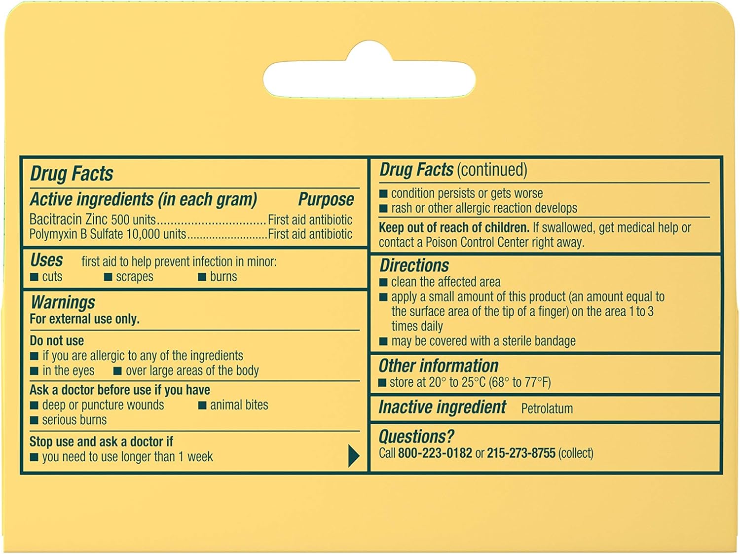 Simply Neosporin Formula 3-Ingredient First Aid Antibiotic Ointment and Wound Care Treatment with Bacitracin Zinc and Polymyxin B Sulfate, Preservative-, Paraben- and Neomycin-Free, 0.5 oz: Health & Personal Care
