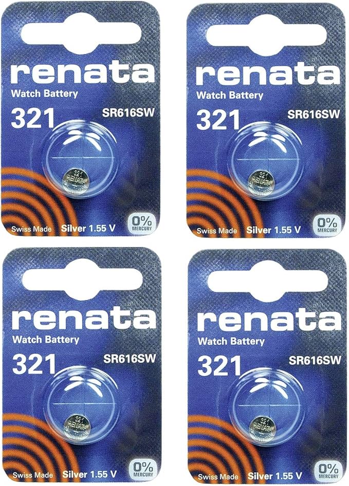 4 Pack Original Renata Watch Battery Swiss Made Lithium Button Batteries 362, 394, 321, 364, 379
