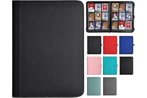 HerriaT Trading Card Binder, 9 Pocket PU Cover Card Collection Binder for 360 Cards, Premium Card Book, Sturdy Card Holder Folders, Card Album for YuGiOh, MTG, TCG, Game Cards & Sports Cards