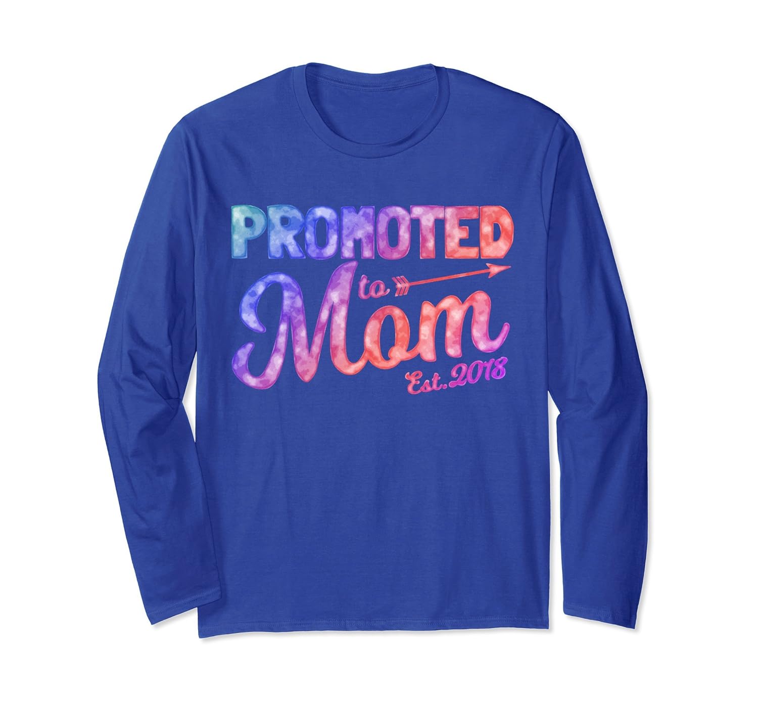 Promoted To Mom Est. 2018 Long Sleeve Baby Announcement Gift-anz