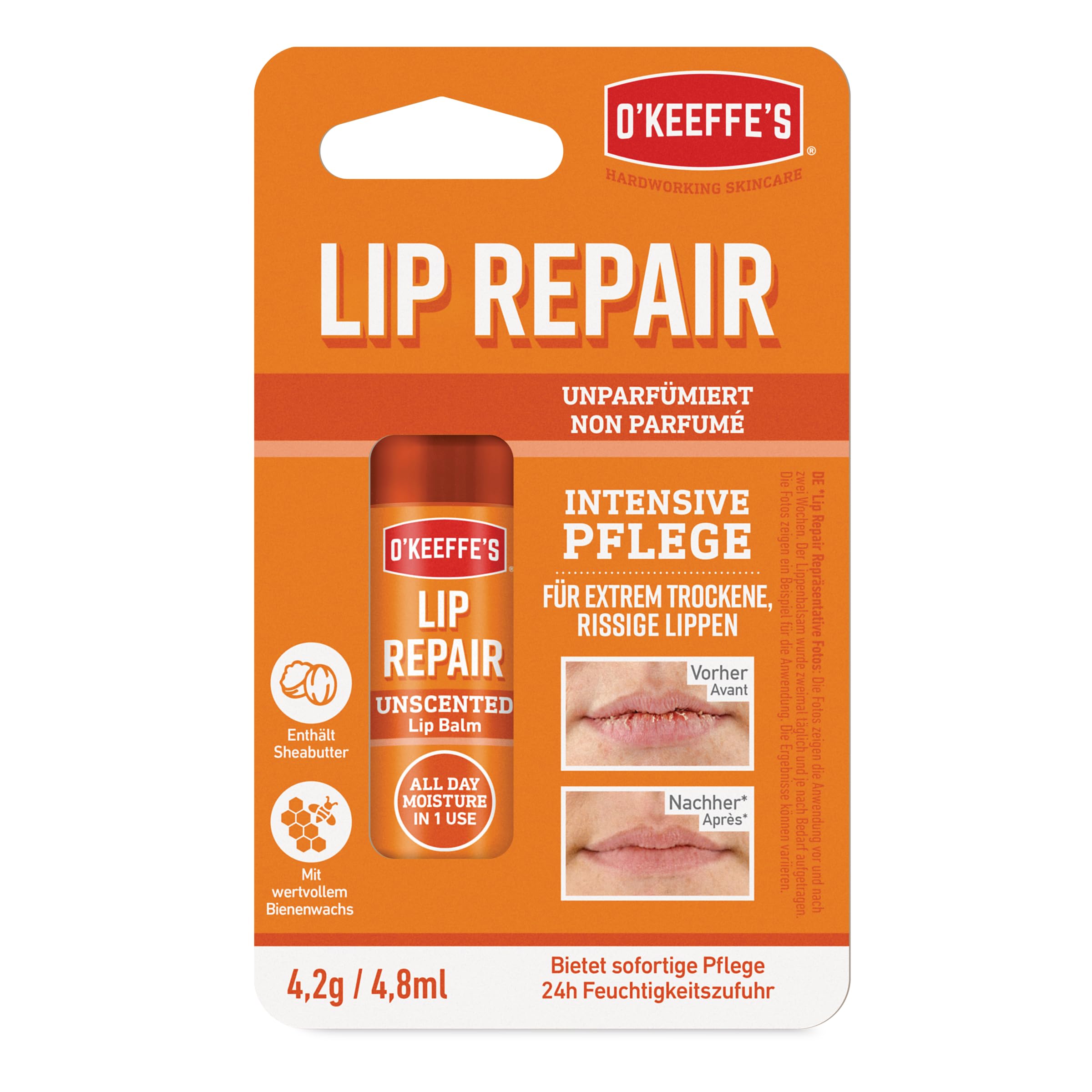 O'Keeffe's Lip Repair Unscented Lip Balm 4.2 g