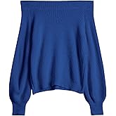 ZAFUL Sweaters for Women Off Shoulder Knit Sweater with Long Sleeve Loose Pullover Jumper Tops