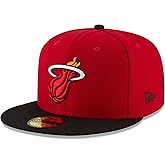 New Era NBA Miami Heat Men's 2-Tone 59FIFTY Fitted Cap, 7.375, Scarlet