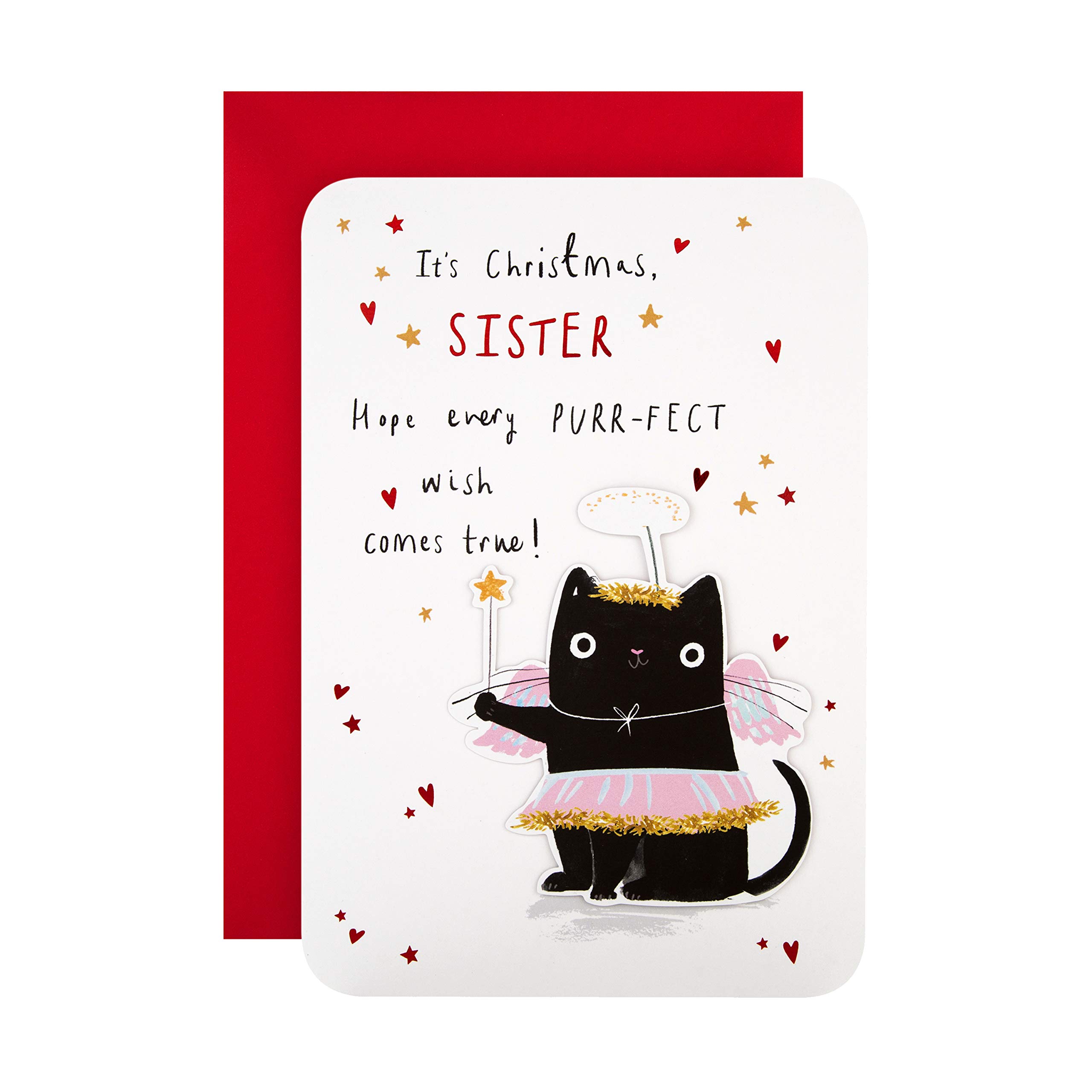 Hallmark Christmas Card for Sister - Cute A-meowzing Cat Design