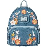 Loungefly Disney Dogs & Cats Faux Denim Fringe Mini Backpack