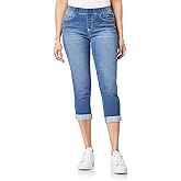 WallFlower Women's Pull on Denim Crop and Ankle High-Rise Insta Soft Juniors Jeans (Available in Plus Size)