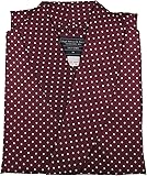 Men's Luxurious Dressing Gown - 100% Pure Silk - Stylish Wine Red with White Polka Dot Pattern
