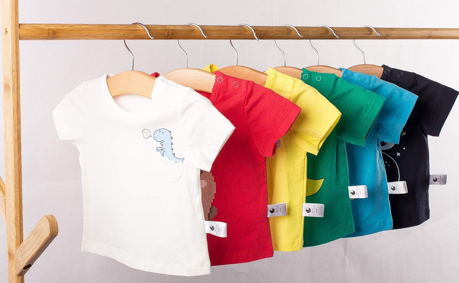 COTTON FAIRY Baby Boy 7 Pack Short Sleeve Crew Tees T-Shirts: Clothing