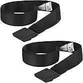 2 Pack Money Belts for Travel, Anti-Theft Hidden Waist Wallet with Zippered Security Pockets, Adjustable Nylon Belt for Men & Women Under Clothes (Black)