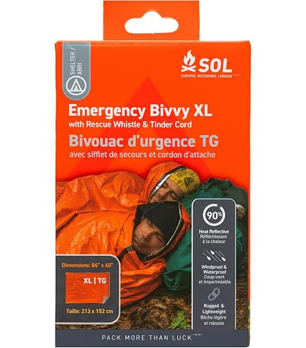 Poncho De Survie SOL Heat Reflective – Protection Extrême Vent, Pluie, Neige, 90% Réflectivité Thermique, Ultra Léger